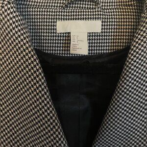 H&M Fitted Women's Houndstooth Double Breasted Blazer Jacket | US 8 EUR 38